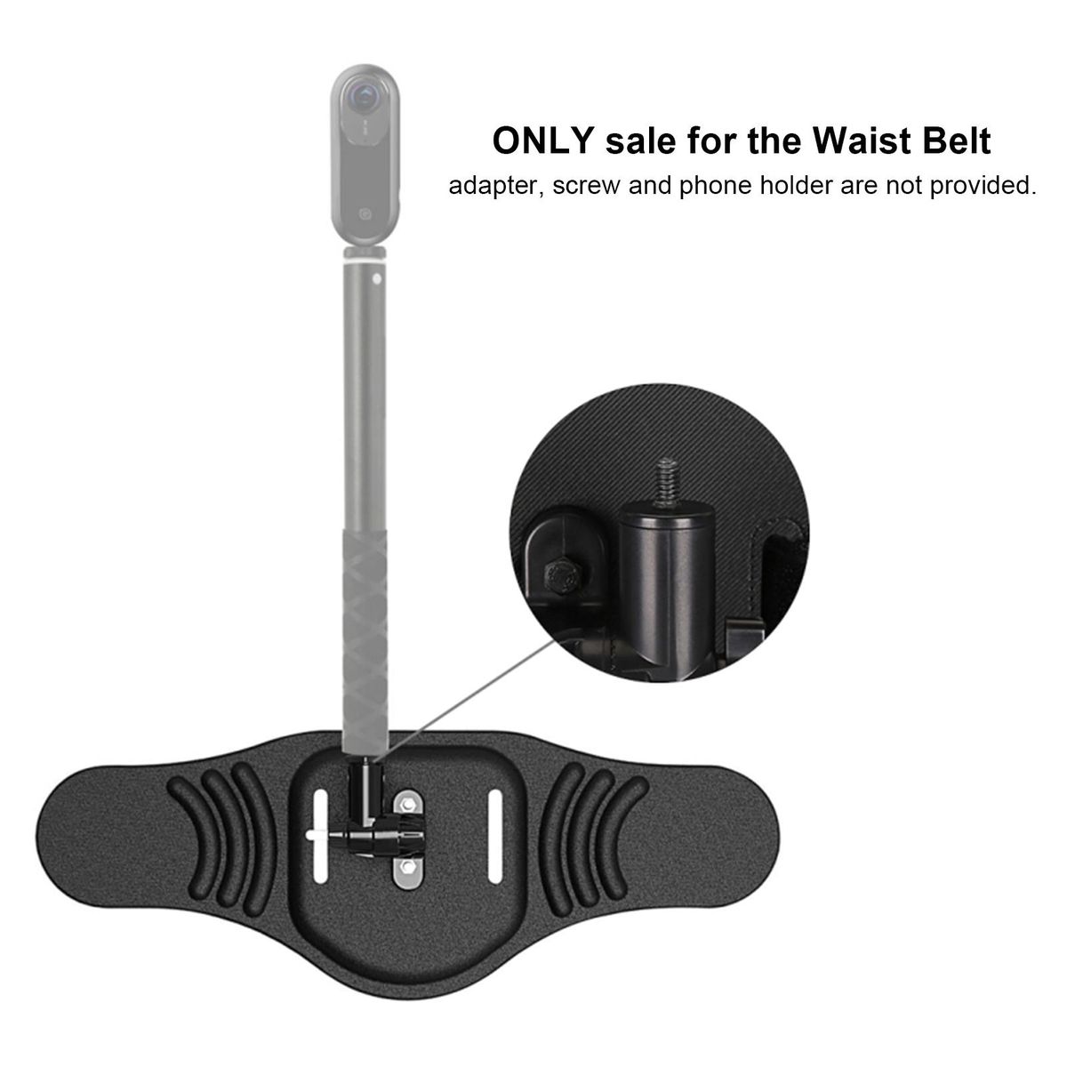 PULUZ Waist Belt Camera Mount S-trap Replacement for GoPro/ Insta360 ONE X/ Theta V/Theta SC36/ Panorama Action Cameras Portable