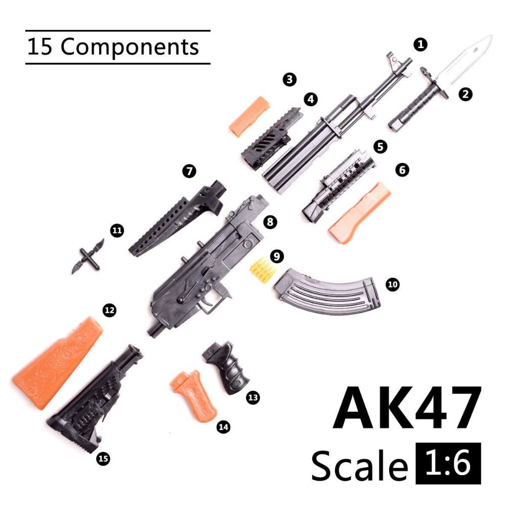 1:6 AK-47 Assault Rifles 16 Assemble Gun Model Assembly
