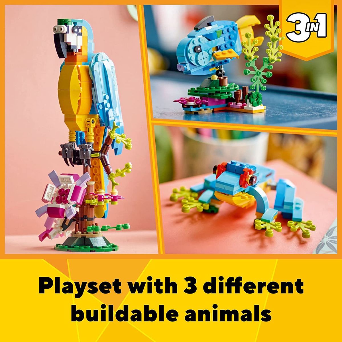 Creator 3in1 Exotic Parrot Frog Fish 31136 (253 Pieces)