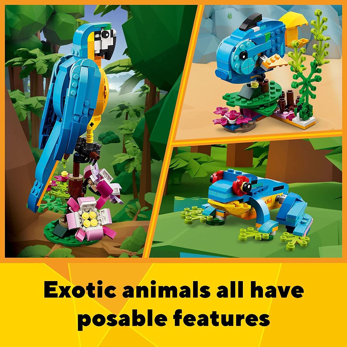 Creator 3in1 Exotic Parrot Frog Fish 31136 (253 Pieces)