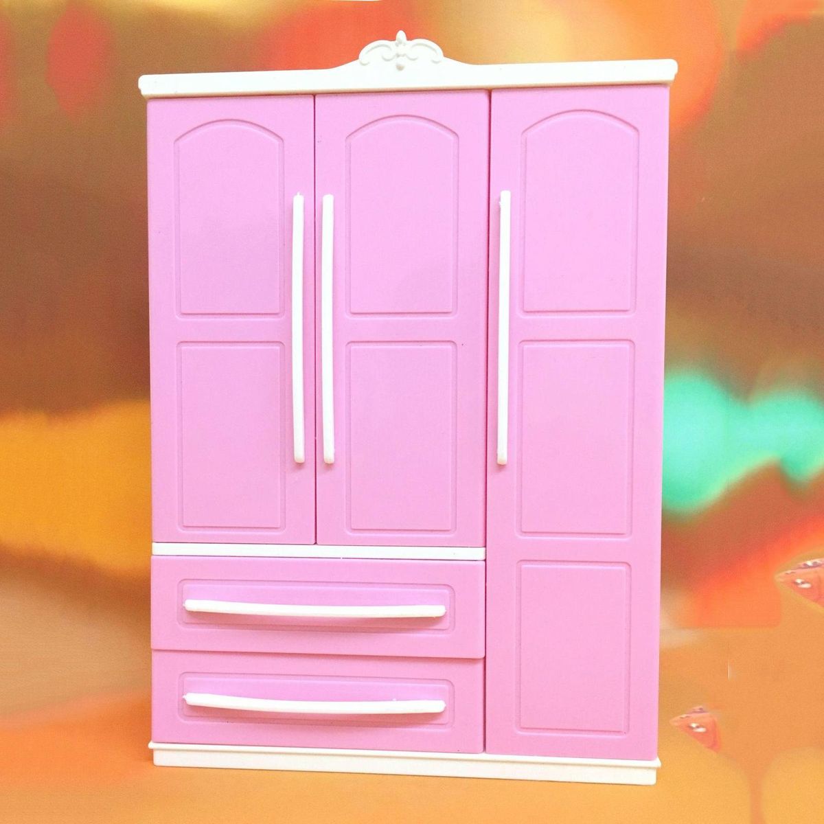 Miniature Wardrobe Closet Plastic Dolls House Bedroom Furniture