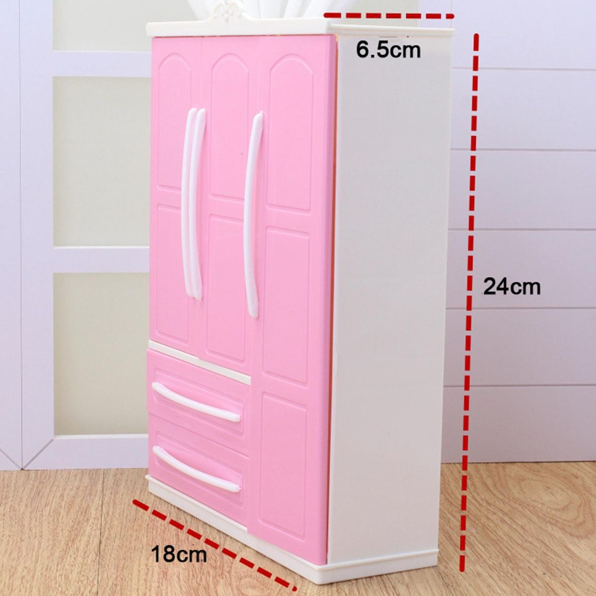 Miniature Wardrobe Closet Plastic Dolls House Bedroom Furniture