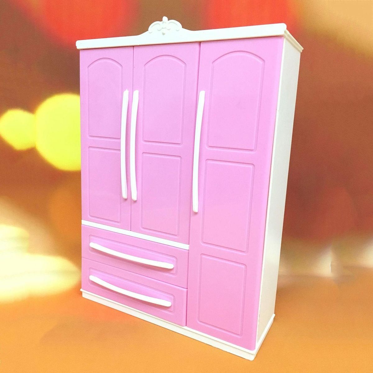 Miniature Wardrobe Closet Plastic Dolls House Bedroom Furniture