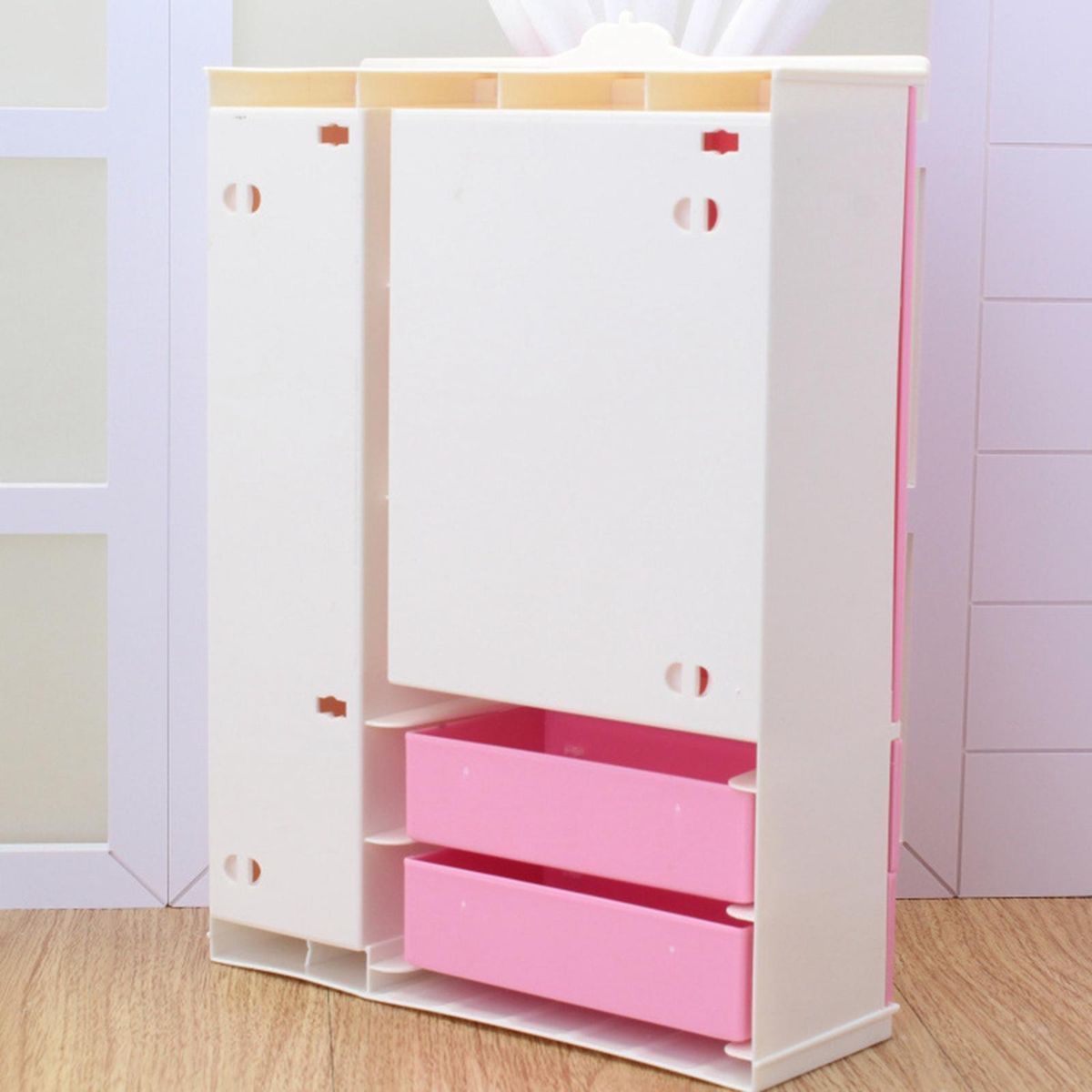 Miniature Wardrobe Closet Plastic Dolls House Bedroom Furniture