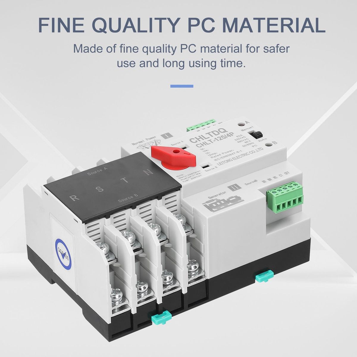 Compact Automatic Transfer Switch Electrical Selector Switches Dual Power Switch Solar Power Rail Type Household Power Transfer Switch