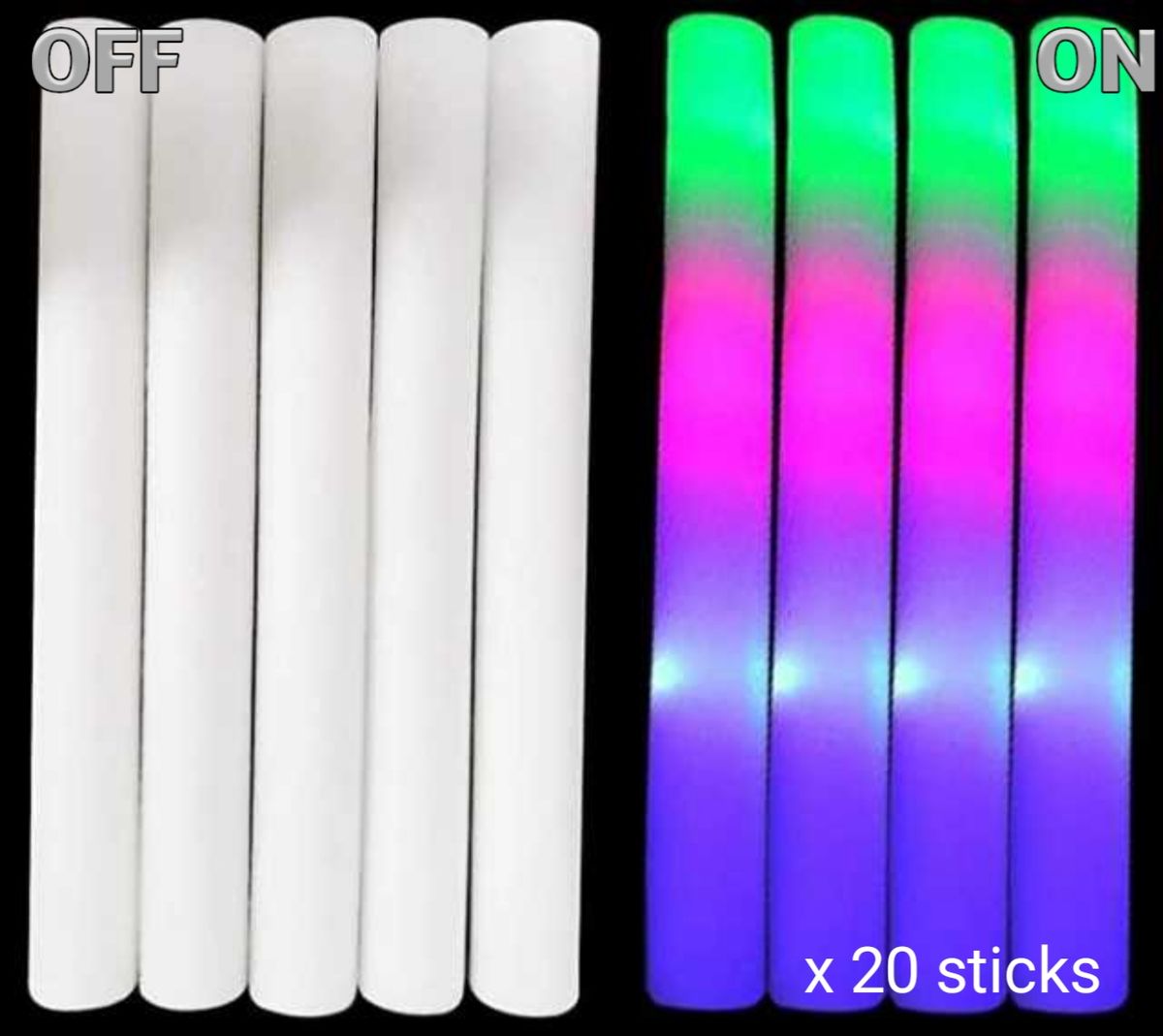 Luminous LED Glow Stick Foam Light Wand Concert Performance Party Kids Toy