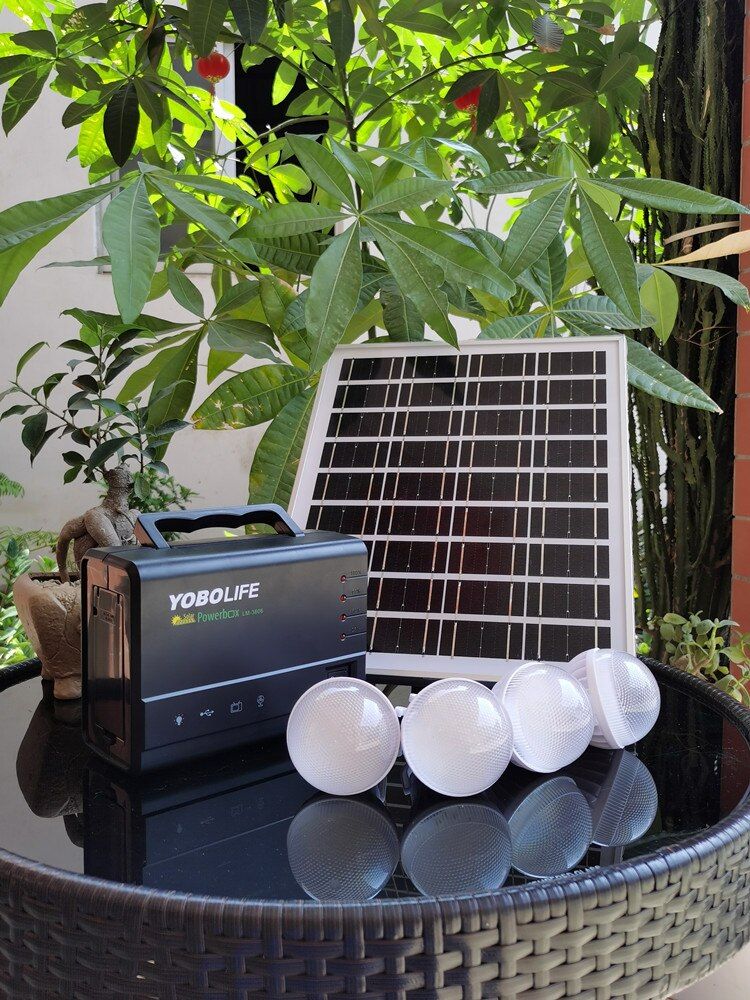 Rugged MINI DC Solar Portable Kit, 4 Bulbs, Solar Panels For Home & Office