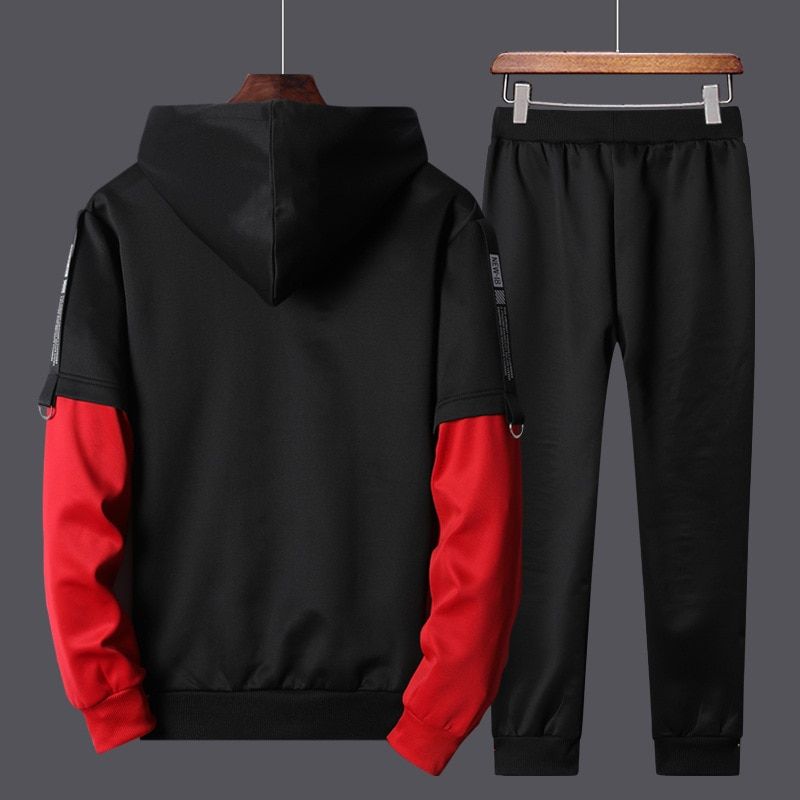 2021 New Man Tracksuits 2 Piecs Sweat Suits Mens Patchwork Printing Sweatshirts Sweatpants Sets Student Husband Sports Clothing