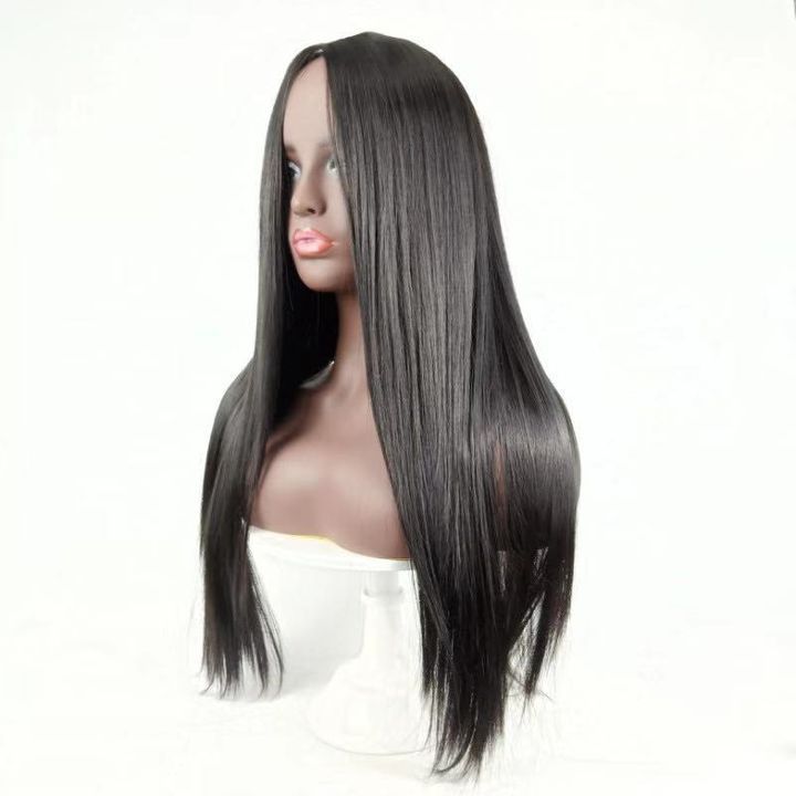 Ladies Long Straight Hair Weave Middle Part Wigs For Women