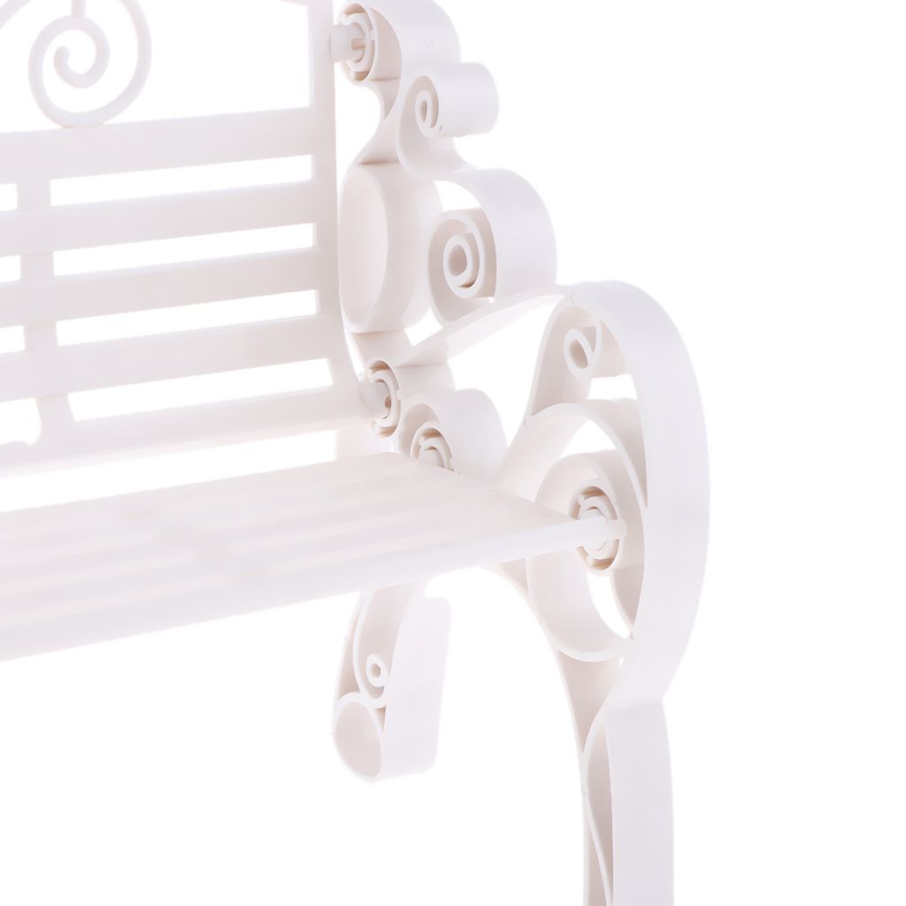 Living Room Long Chair Garden Bench Park Bench Model For 1/6 White