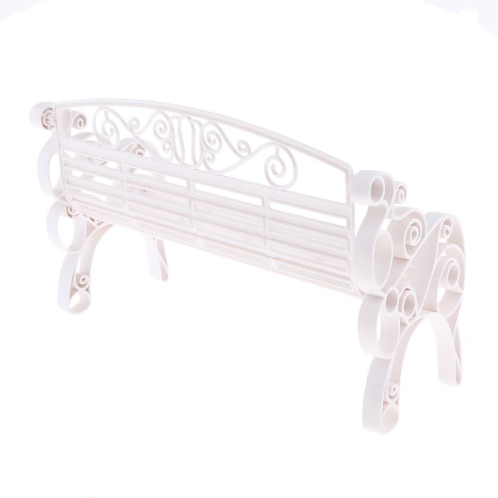 Living Room Long Chair Garden Bench Park Bench Model For 1/6 White