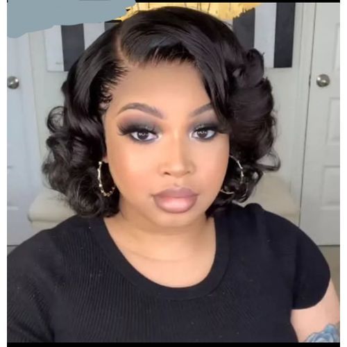 Original Hair Full Frontal Short Curly Wig..