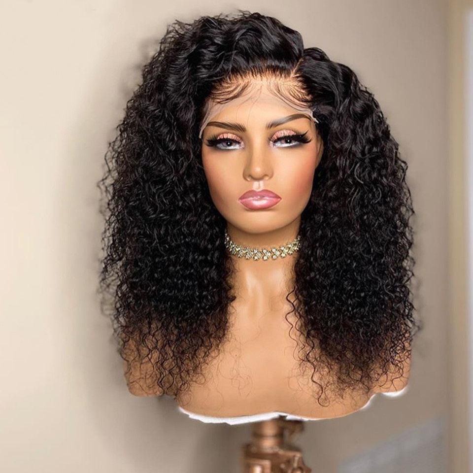 Shop the Best Pre-Plucked Curly Closure Frontal Wig for Women's Color Hair - Get a Flawless Look