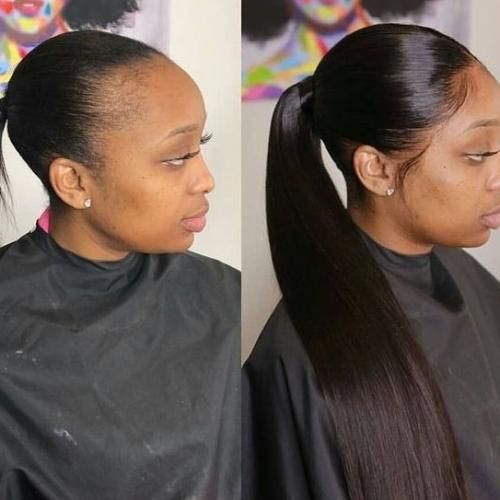 Ponytail Hair Wig - Black