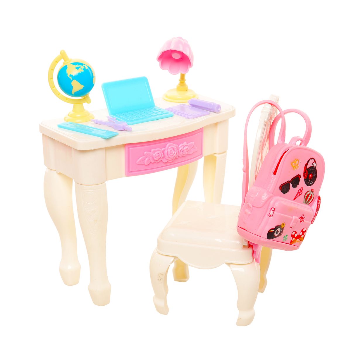 Kawaii Miniature Dollhouse Study Accessories For Barbie 18