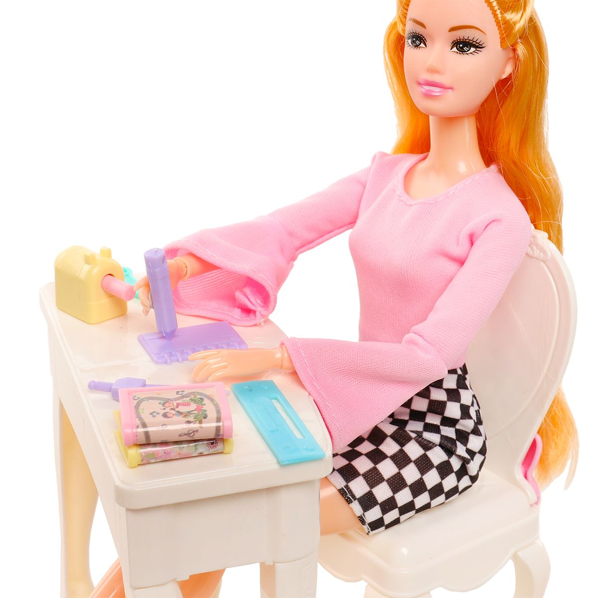 Kawaii Miniature Dollhouse Study Accessories For Barbie 18