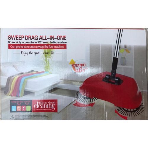Non-Electric Sweep  Vacuum Drag All-In-One 360 Rotation