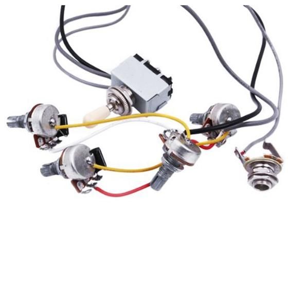 Guitar Wiring Harness Prewired 2 Volumes 2 Tones 4-500k Pots For LP Guitar