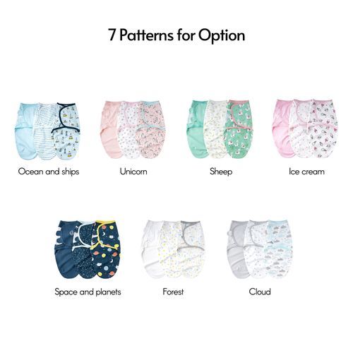Insular SU3007 3PCS Baby Swaddle Wrap Blanket Soft Cotton