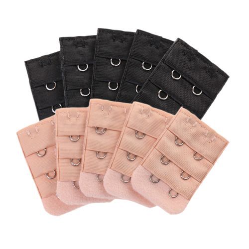 10 Pieces Elastic Bra Extenders Bra Strap Extension Black+Beige