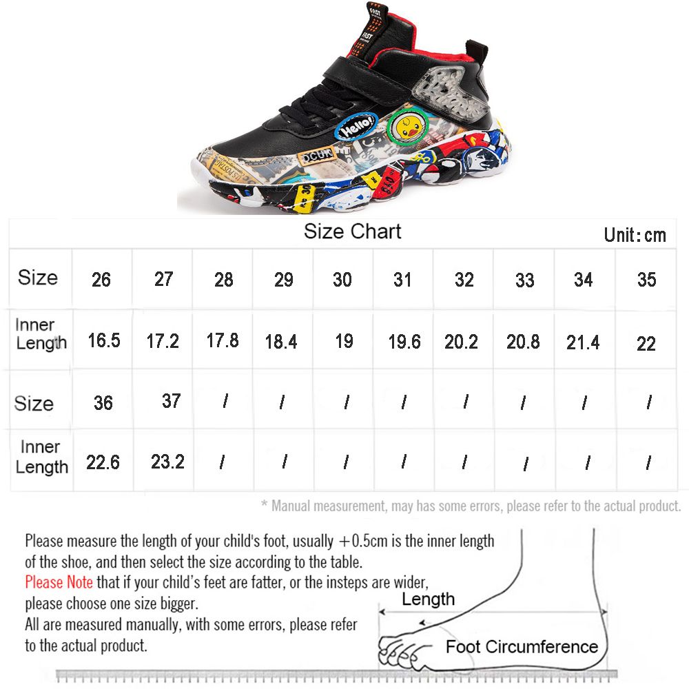 Children's Sports Leather Shoes Boys And Girls Flat Running Shoes Sneaker Black