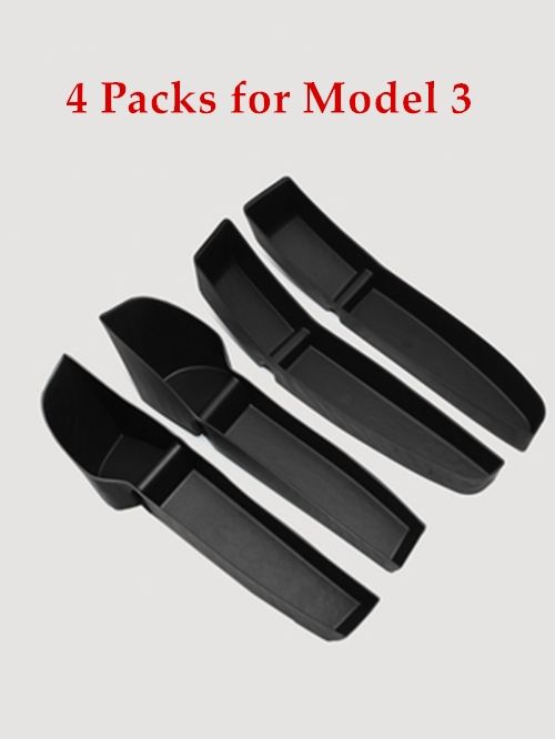 Door Side Storage Box Front Back Door Handle Armrest Tray Organizer For 2016-2021 Accessory 4 Packs Model 3