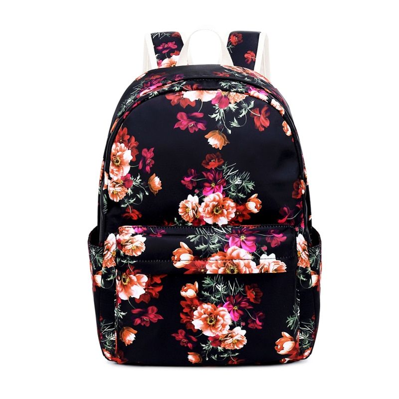 Children's School Backpack For Girls Flower Book Bag Set Kids