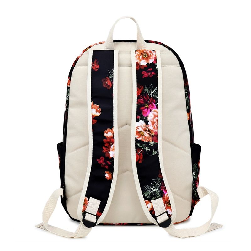 Children's School Backpack For Girls Flower Book Bag Set Kids
