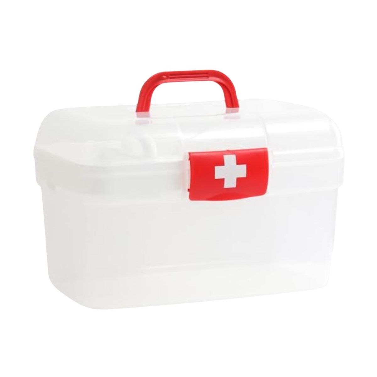 First Aid Storage Box Bins Removable Tray 2 Layer First