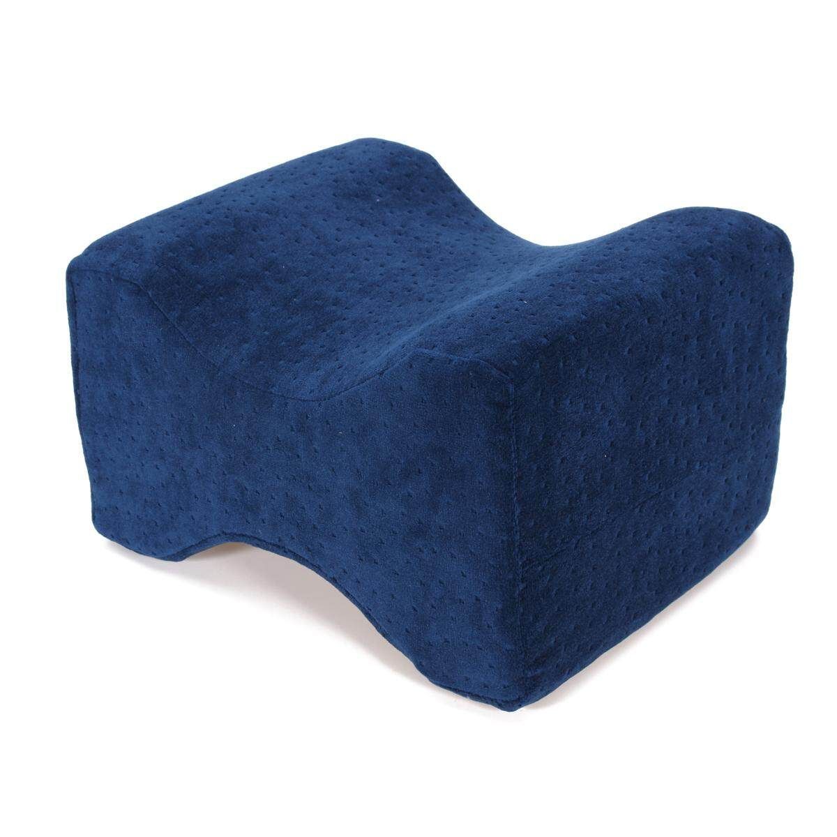 Memory Foam Leg Pillow Cushion Hips Knee Pain Relief W/ Washable Cover Navy Blue