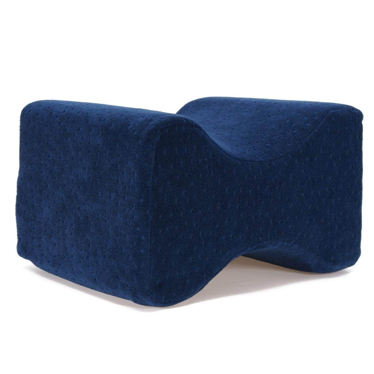 Memory Foam Leg Pillow Cushion Hips Knee Pain Relief W/ Washable Cover Navy Blue