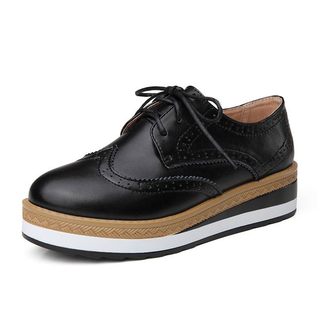 Oxford Leather Flat Shoes