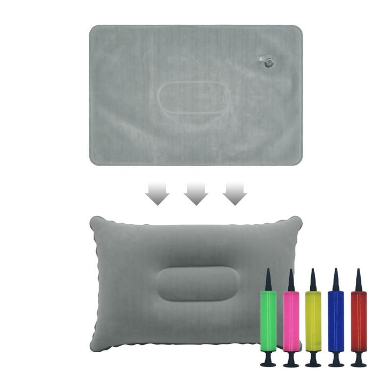 Portable Ultralight Camping Sleep Cushion Inflatable PVC Nylon Air Pillows  Travel Hiking Beach Car Plane Head Rest Camp Gears