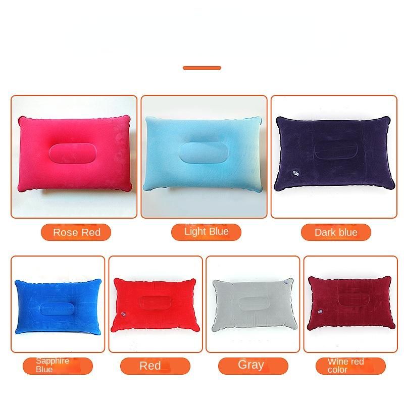 Portable Ultralight Camping Sleep Cushion Inflatable PVC Nylon Air Pillows  Travel Hiking Beach Car Plane Head Rest Camp Gears