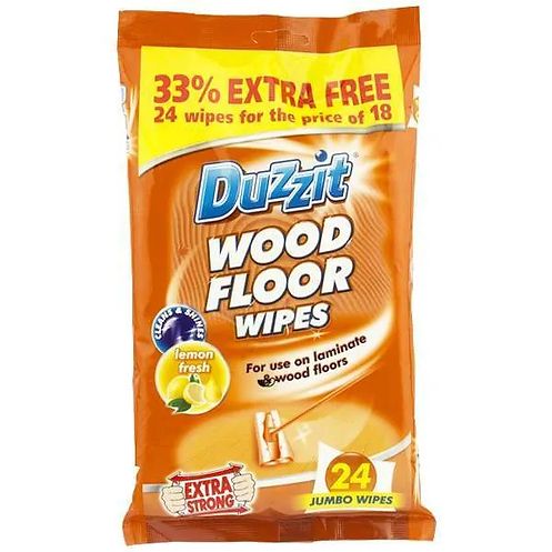 Jumbo Wood Floor Wipes Lemon Fresh, 24-Pack