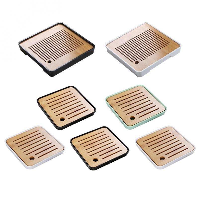 Lovoski Bamboo Chinese Gongfu Tea Ceremony Table Serving Tray White S