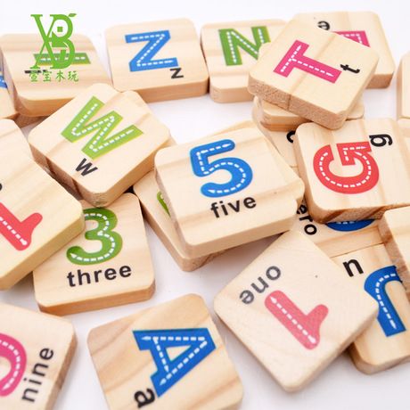 Montesorri Wooden Counting Stick With Alphabet Letters & Arithmetic Symbols