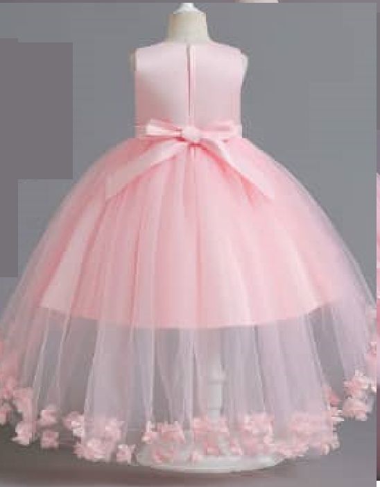 Long Tail Birthday, Wedding, Party Dress Ball Gown-6-7yrs