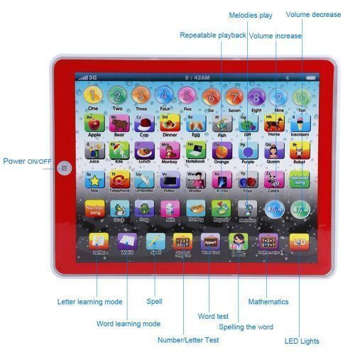 Kids  Toy Tablet Pad Electronic Preschool English Learning