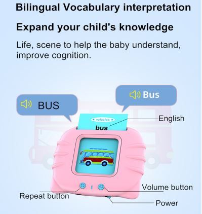 Kids Reading & Talking Flash Cards - Pocket Vocab - 2-8years - Pink Or Blue