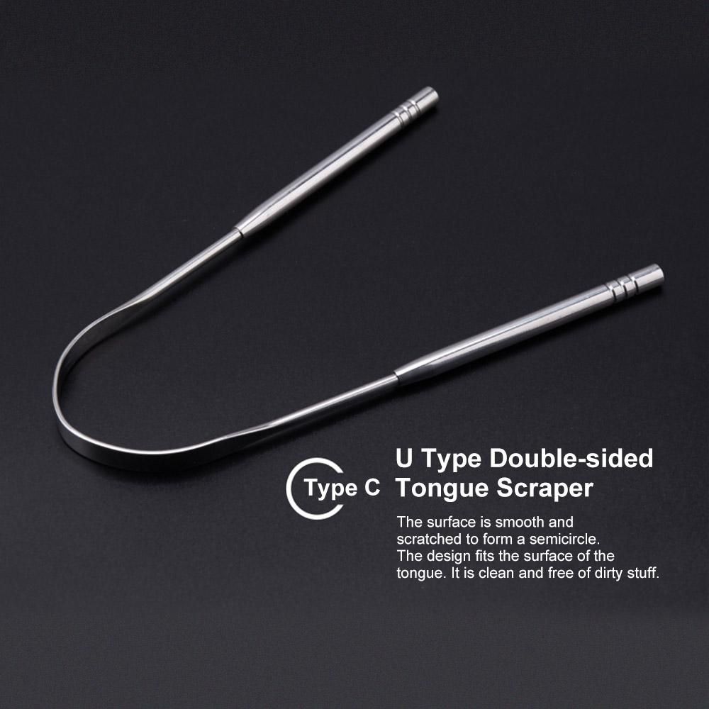 3PCS/Set Tongue Scraper Stainless Steel Oral Tongue Cleaner Medical Mouth Brush Reusable TongueToothbrush Fresh Breath Cleaning Maker Dental Oral Hygiene Care Tools
