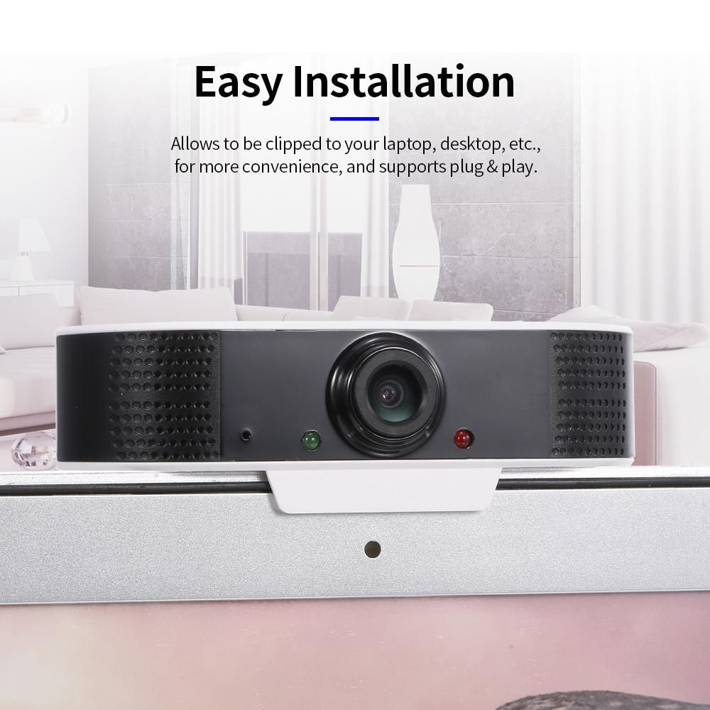 S2 1080P Ultra-HD Computer Webcam Wide Angle Portable High-Definition Camera USB Built-in Microphone Notebook Laptop PC Desktop Computer Web Video Camera USB Plug & Play for Online Conferences Meeting Video Call Live Streamin