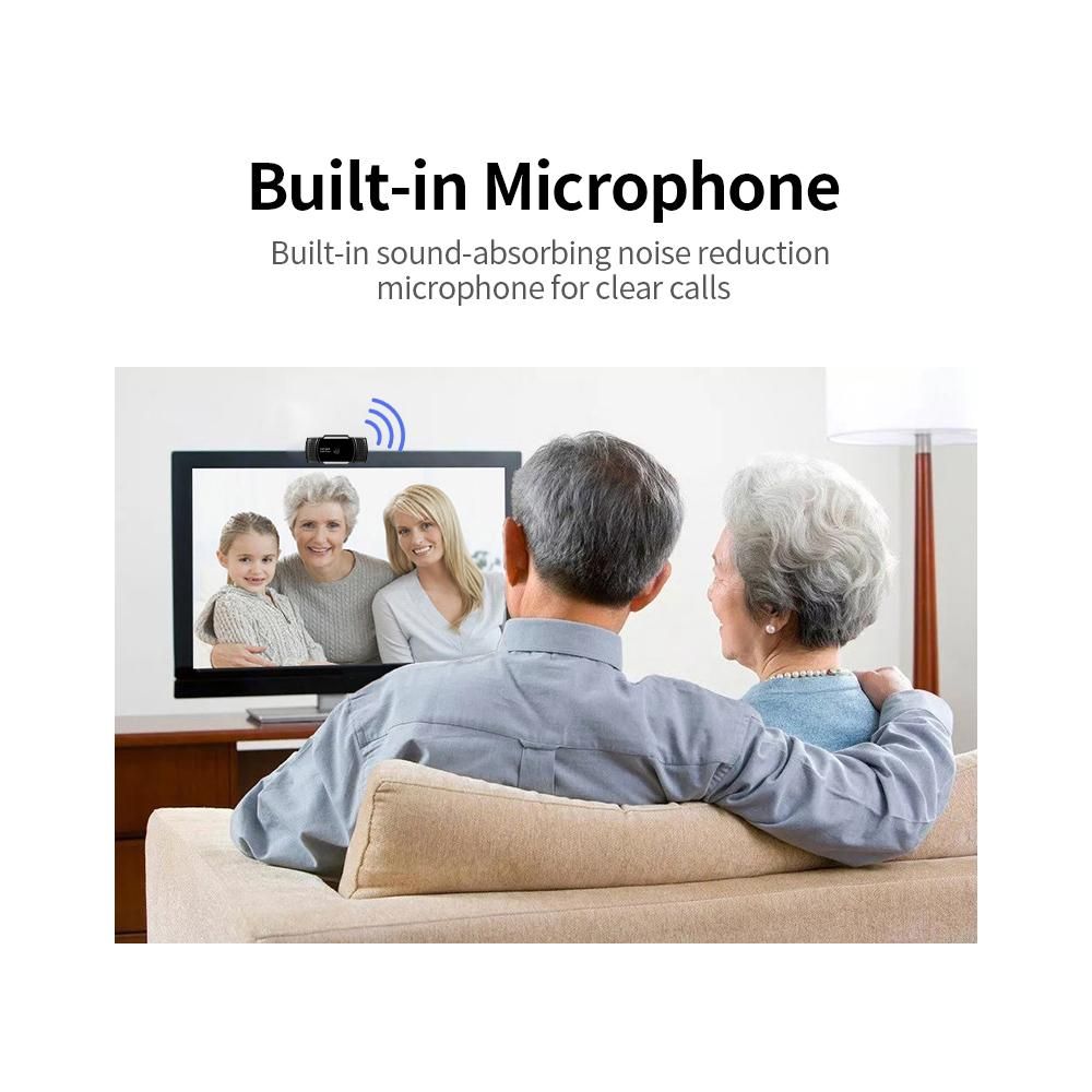 1080P USB Webcam Auto Focus Web Camera with Privacy Cover Built-in Microphone Drive-free Camera for PC Laptop Black