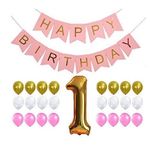 Happy Birthday Combo Number 1 +HBDy+Latex Balloon