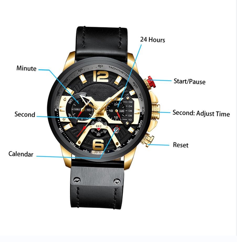 8329 Quartz Watch Business Men Sport Waterproof Wristwatch