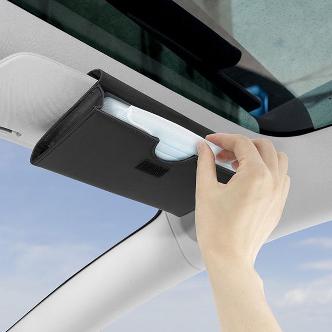 Visor Mask Holder For Car Tissue Holder Box Case With PU