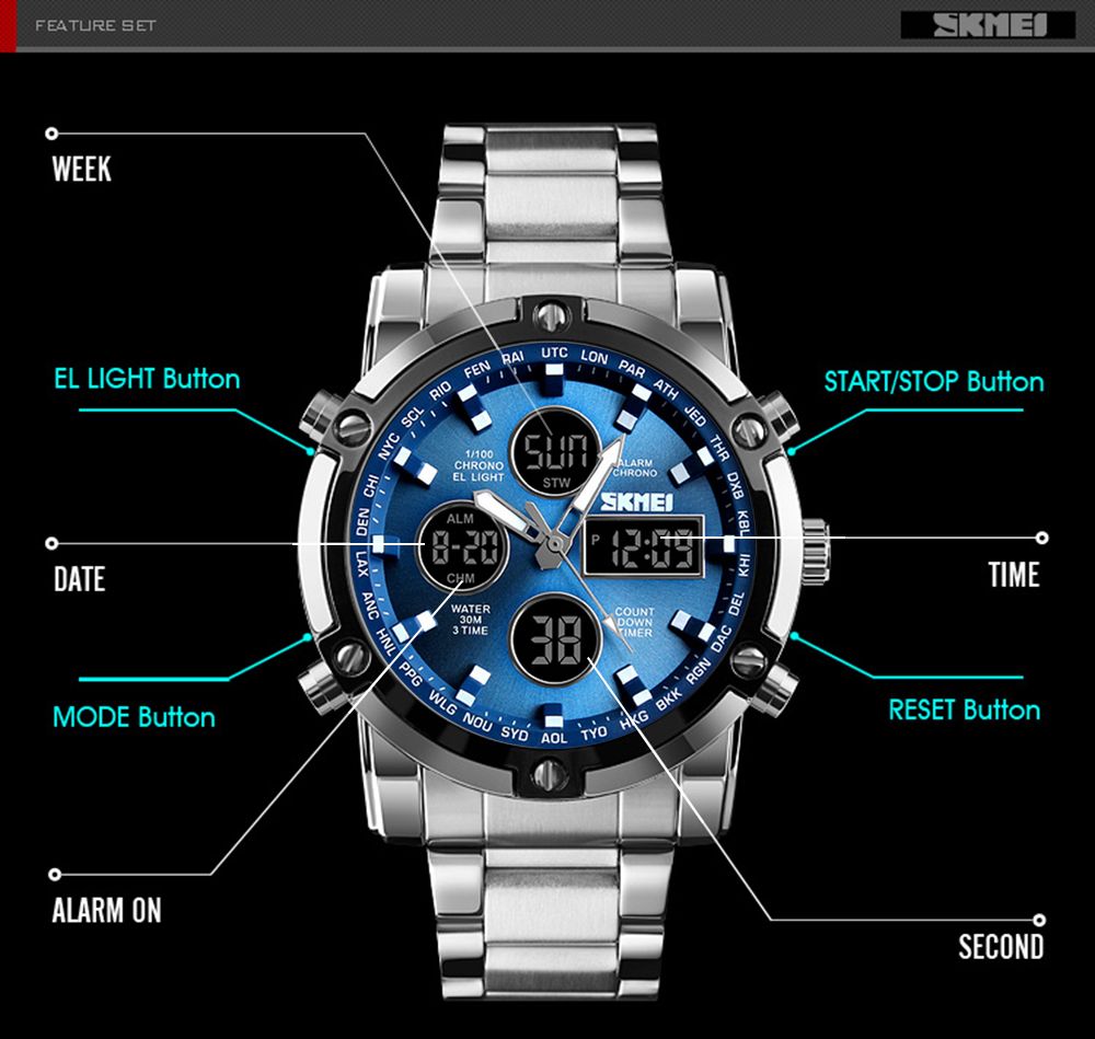 1389 Quartz Man Watch Fashion Watch Luminous Multi-functional Three Time