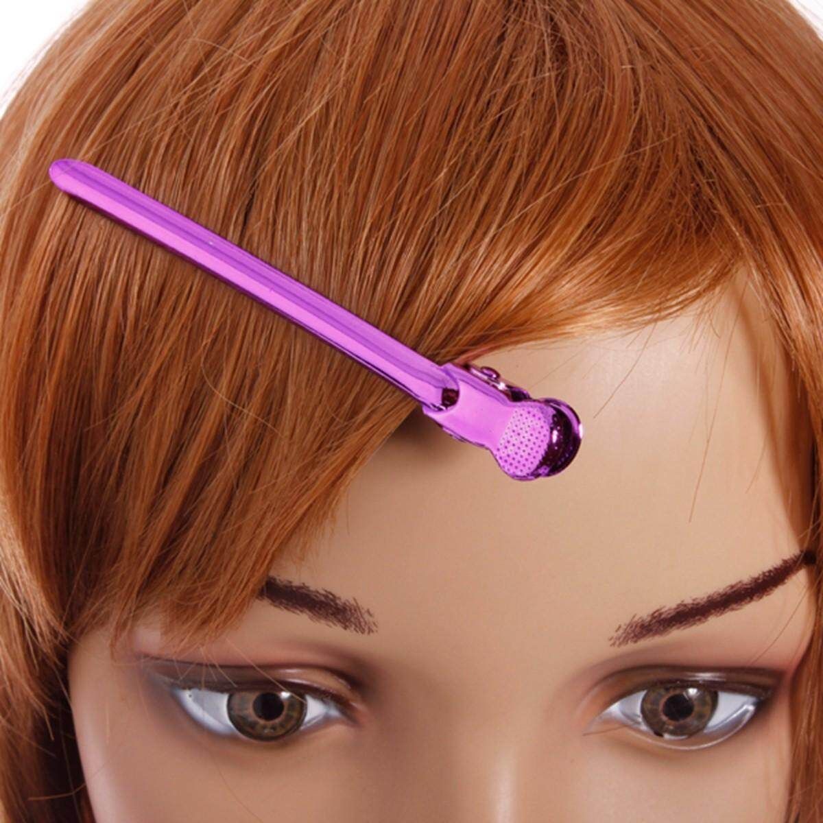 24pcs Pro Salon Barber Hairdressing Metal Sectioning Duck Hair Clips Grip Clamp