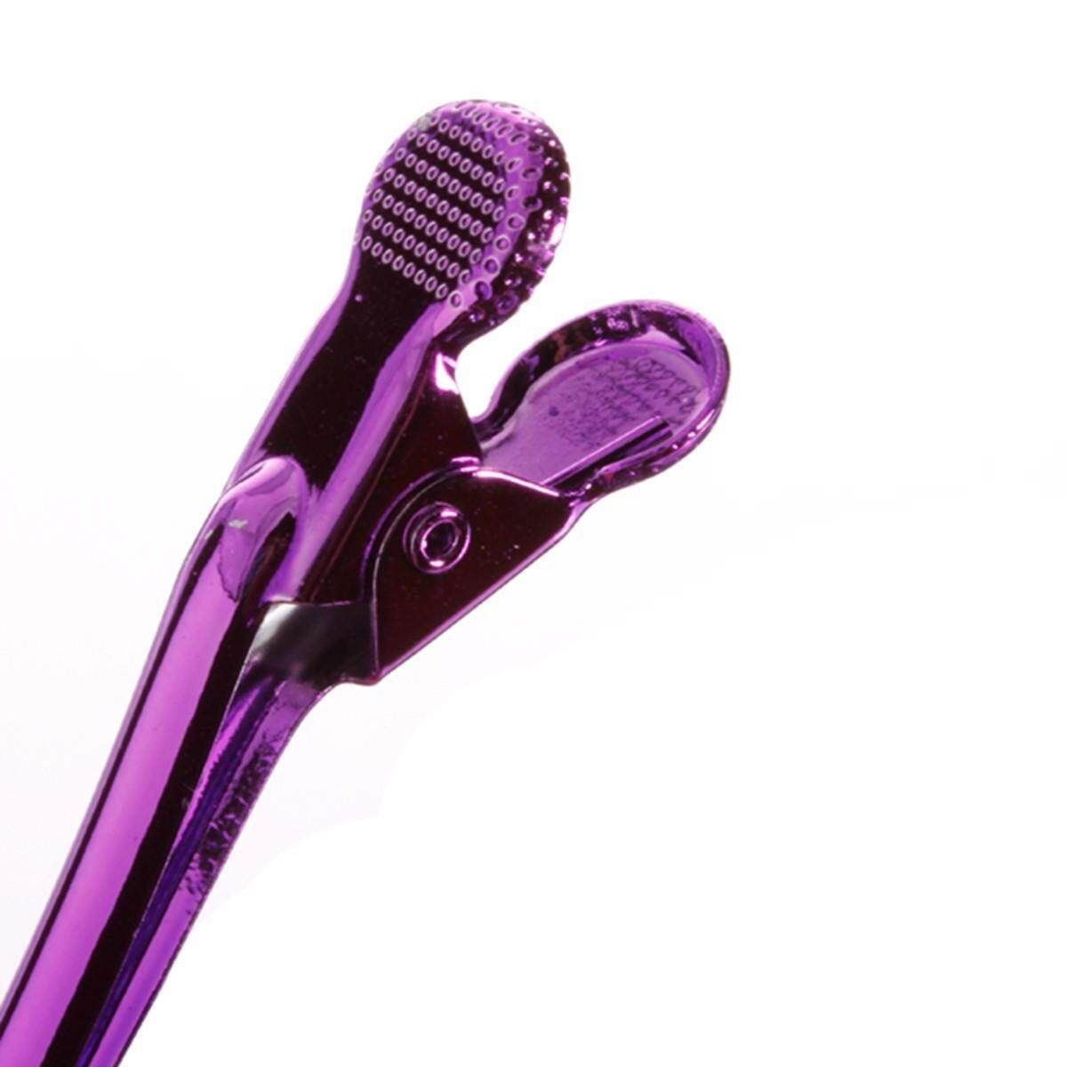 24pcs Pro Salon Barber Hairdressing Metal Sectioning Duck Hair Clips Grip Clamp