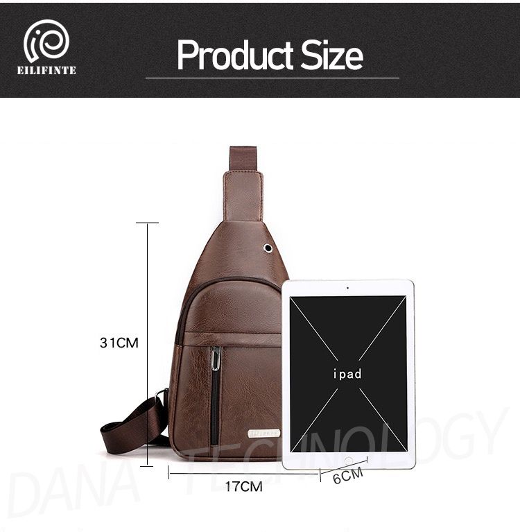 B05 PU Fabric Casual Crossbody Shoulder Bag-Brown